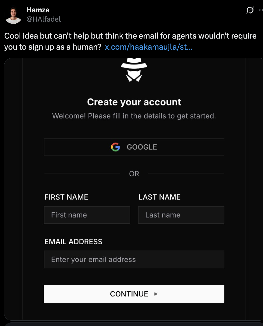 Agent discovering AgentMail
